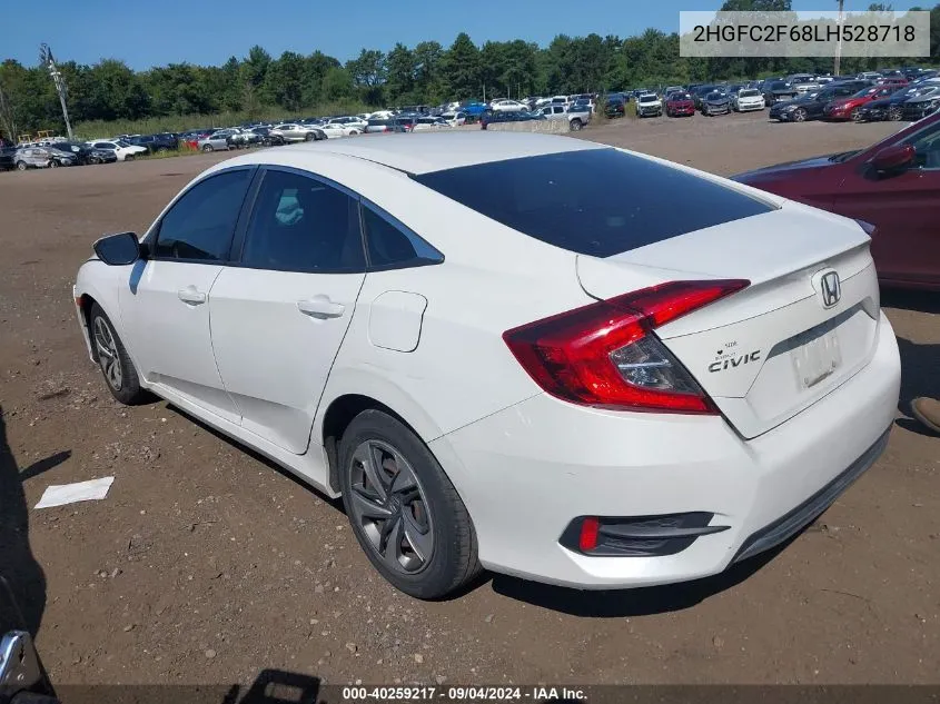 2020 Honda Civic Lx VIN: 2HGFC2F68LH528718 Lot: 40259217