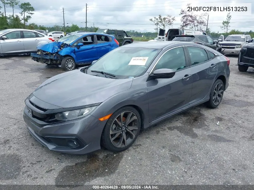 2020 Honda Civic Sport VIN: 2HGFC2F81LH513253 Lot: 40264628