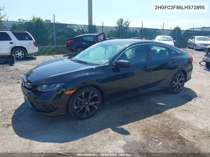 2020 Honda Civic Sport VIN: 2HGFC2F86LH572895 Lot: 40268381