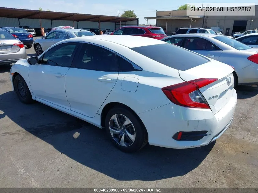 2020 Honda Civic Lx VIN: 2HGFC2F68LH552887 Lot: 40289900