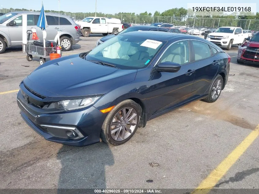 2020 Honda Civic Ex VIN: 19XFC1F34LE019168 Lot: 40296025