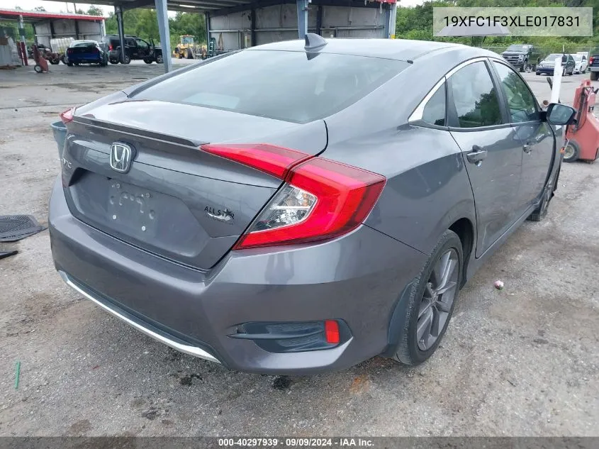 2020 Honda Civic Ex VIN: 19XFC1F3XLE017831 Lot: 40297939