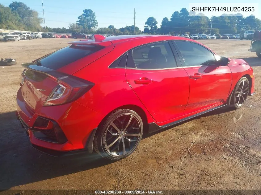 2020 Honda Civic Sport VIN: SHHFK7H49LU204255 Lot: 40298280