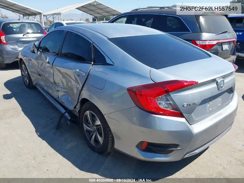 2020 Honda Civic Lx VIN: 2HGFC2F62LH557549 Lot: 40304908