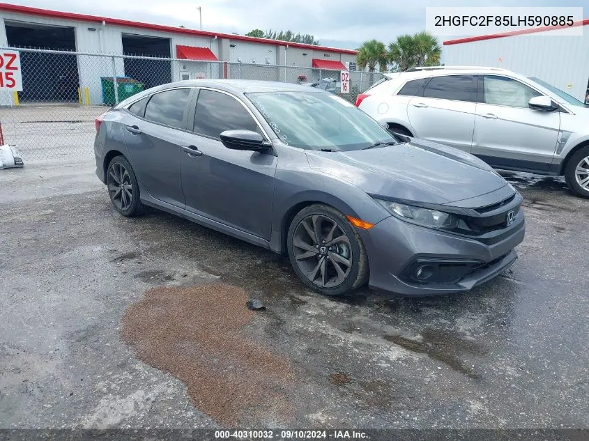 2020 Honda Civic Sport VIN: 2HGFC2F85LH590885 Lot: 40310032