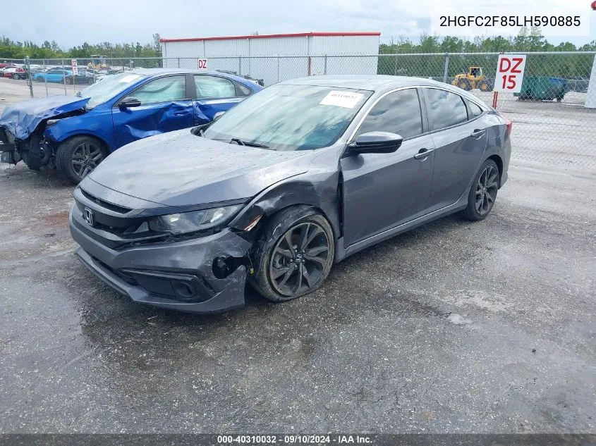 2020 Honda Civic Sport VIN: 2HGFC2F85LH590885 Lot: 40310032