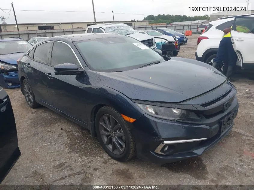 2020 Honda Civic Ex VIN: 19XFC1F39LE024074 Lot: 40312153