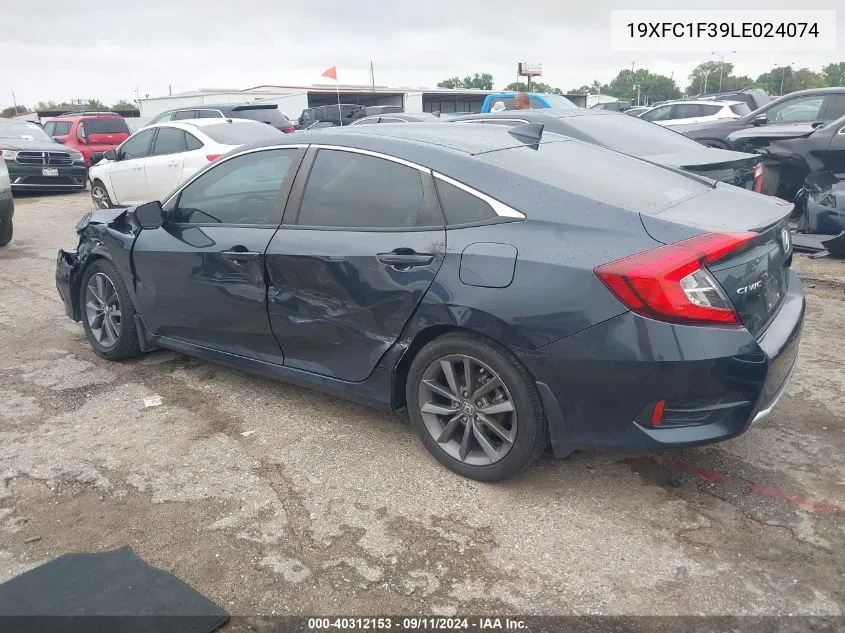 2020 Honda Civic Ex VIN: 19XFC1F39LE024074 Lot: 40312153