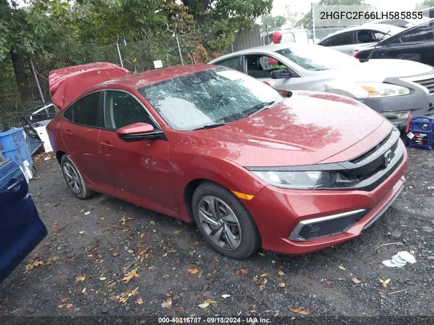 2020 Honda Civic Lx VIN: 2HGFC2F66LH585855 Lot: 40316787