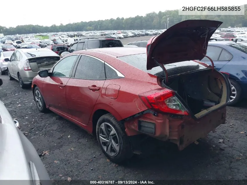 2020 Honda Civic Lx VIN: 2HGFC2F66LH585855 Lot: 40316787