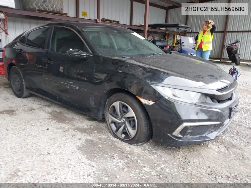 2020 Honda Civic Lx VIN: 2HGFC2F65LH569680 Lot: 40318914