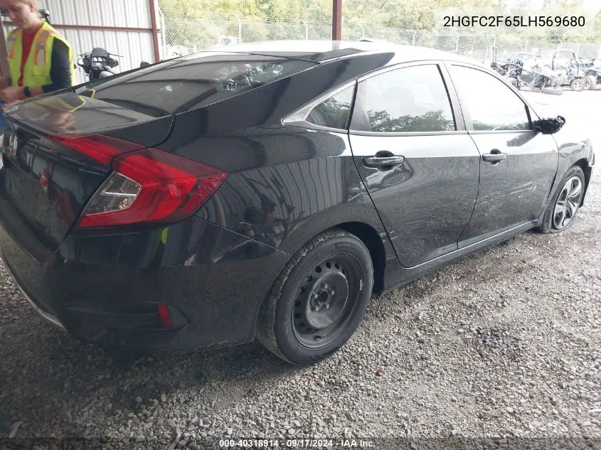 2020 Honda Civic Lx VIN: 2HGFC2F65LH569680 Lot: 40318914