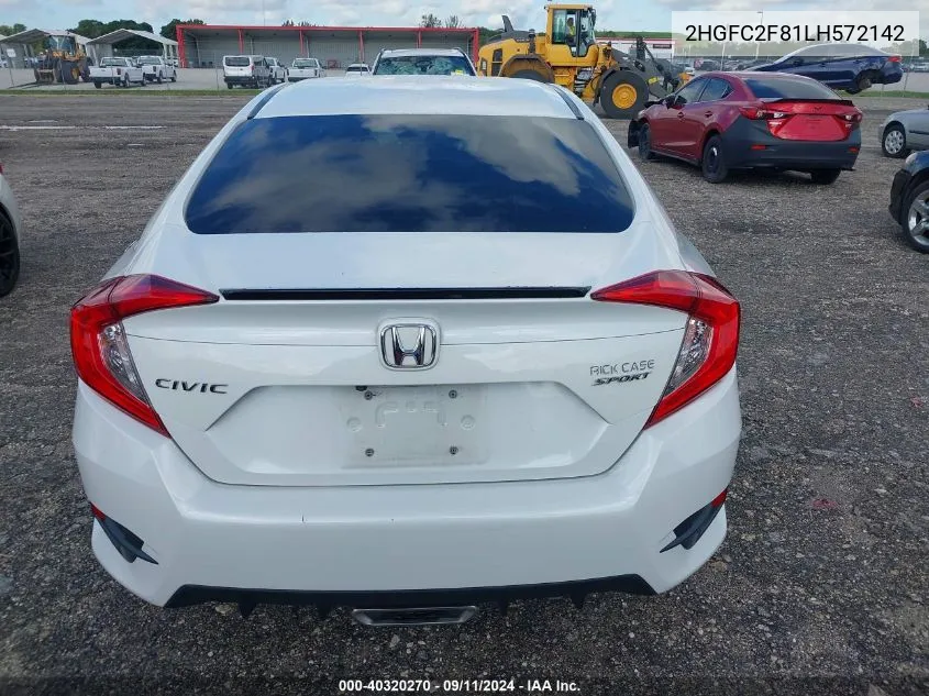 2HGFC2F81LH572142 2020 Honda Civic Sport