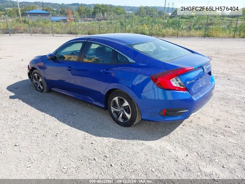 2020 Honda Civic Lx VIN: 2HGFC2F65LH576404 Lot: 40323587