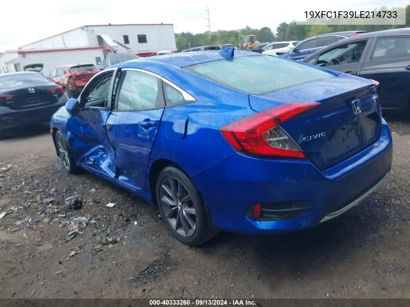 2020 Honda Civic Ex VIN: 19XFC1F39LE214733 Lot: 40333260