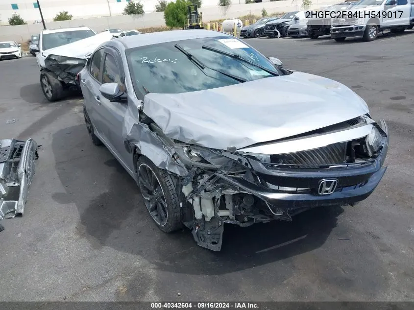 2020 Honda Civic Sport VIN: 2HGFC2F84LH549017 Lot: 40342604