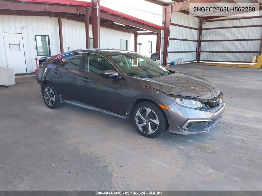 2020 Honda Civic Lx VIN: 2HGFC2F63LH562288 Lot: 40349018