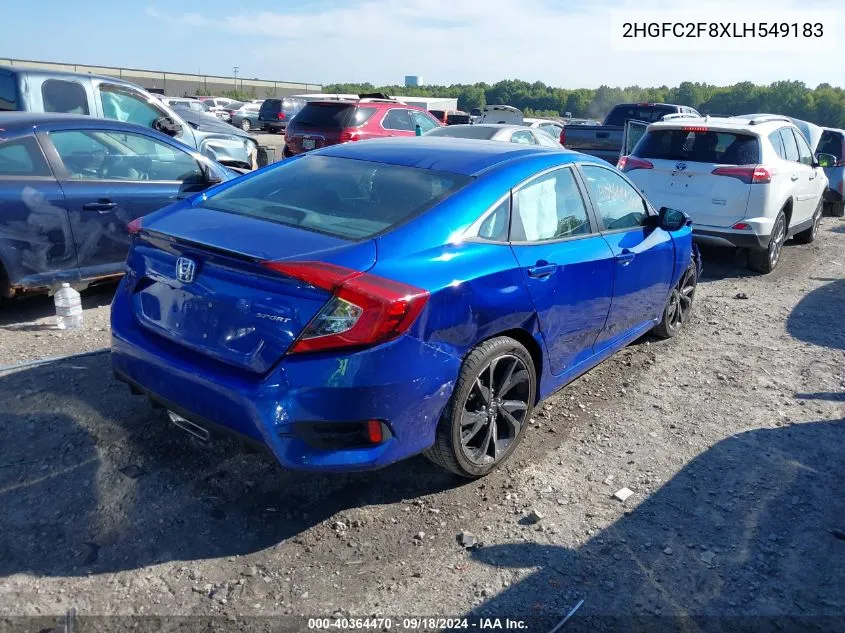 2020 Honda Civic Sport VIN: 2HGFC2F8XLH549183 Lot: 40364470