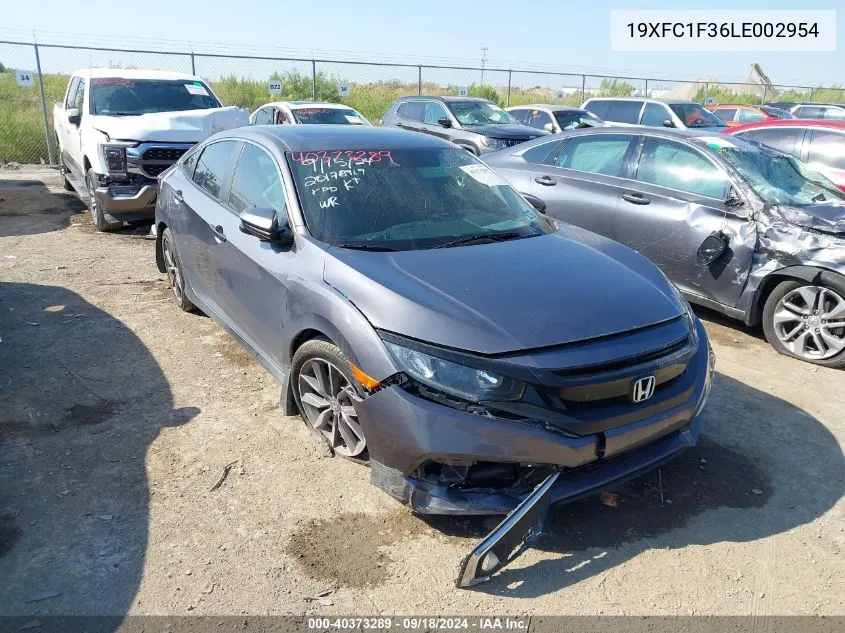 2020 Honda Civic Ex VIN: 19XFC1F36LE002954 Lot: 40373289