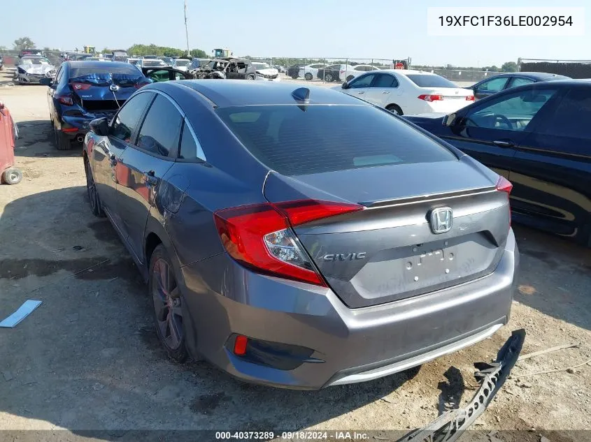 2020 Honda Civic Ex VIN: 19XFC1F36LE002954 Lot: 40373289