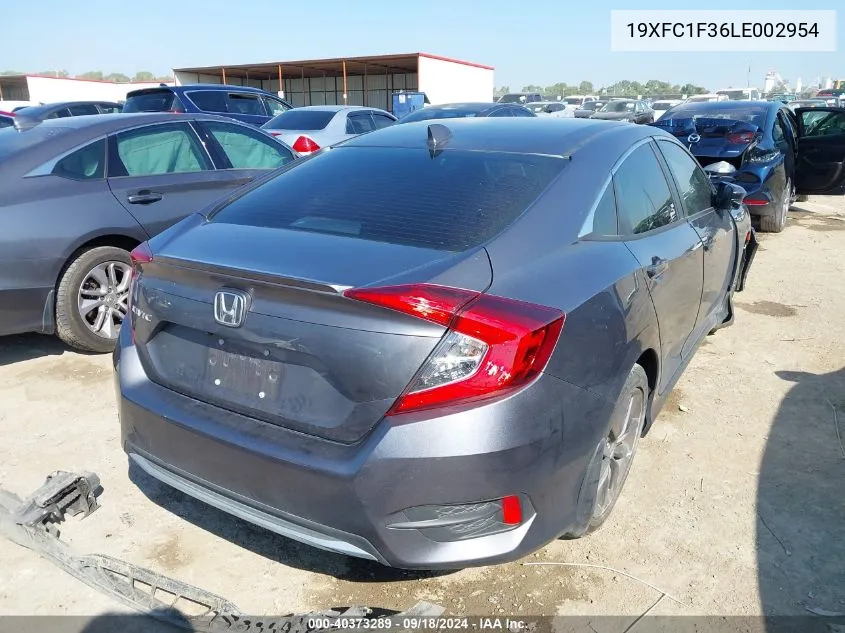 2020 Honda Civic Ex VIN: 19XFC1F36LE002954 Lot: 40373289