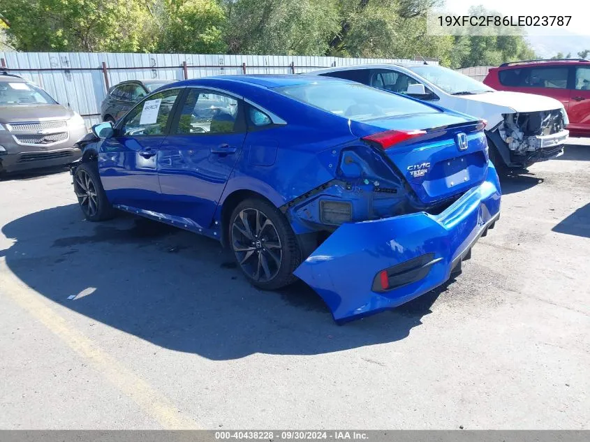 2020 Honda Civic Sport VIN: 19XFC2F86LE023787 Lot: 40438228