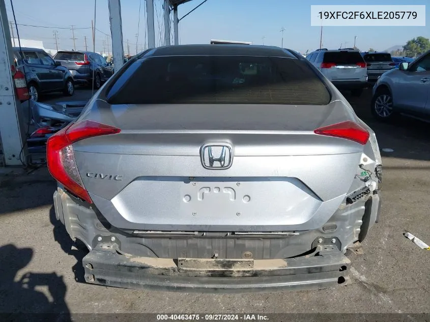 2020 Honda Civic Lx VIN: 19XFC2F6XLE205779 Lot: 40463475