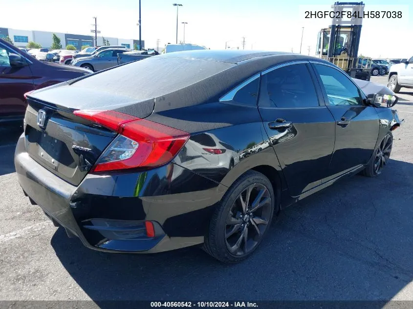 2020 Honda Civic Sport VIN: 2HGFC2F84LH587038 Lot: 40560542