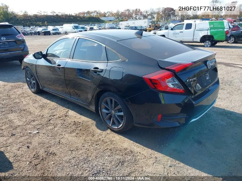 2020 Honda Civic Ex-L VIN: 2HGFC1F77LH681027 Lot: 40562760