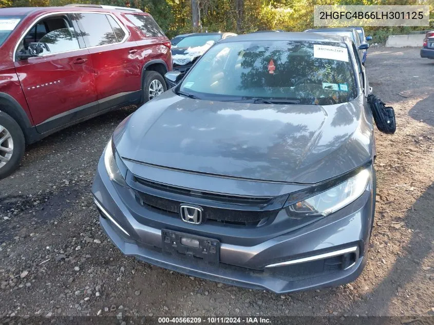 2020 Honda Civic Lx VIN: 2HGFC4B66LH301125 Lot: 40566209