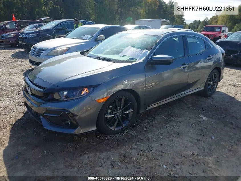 SHHFK7H60LU221351 2020 Honda Civic Ex