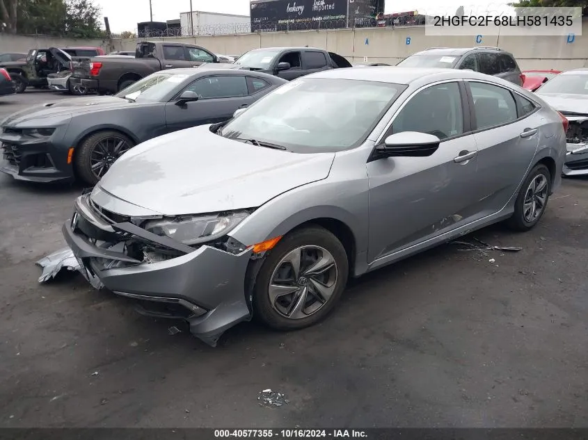 2020 Honda Civic Lx VIN: 2HGFC2F68LH581435 Lot: 40577355