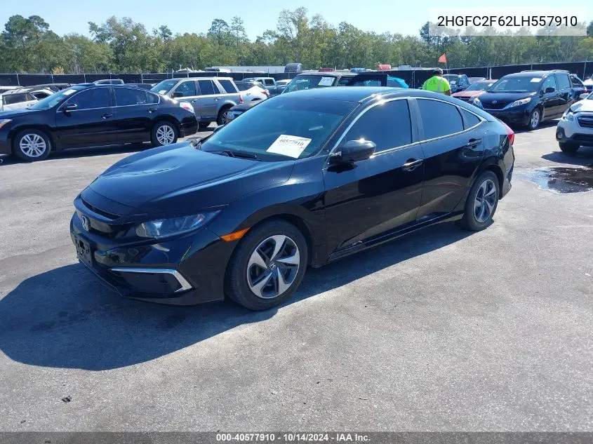 2020 Honda Civic Lx VIN: 2HGFC2F62LH557910 Lot: 40577910