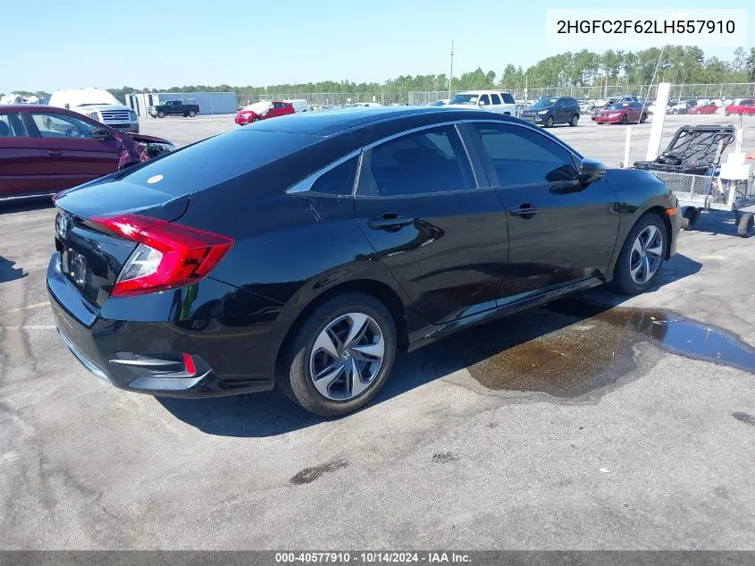 2020 Honda Civic Lx VIN: 2HGFC2F62LH557910 Lot: 40577910