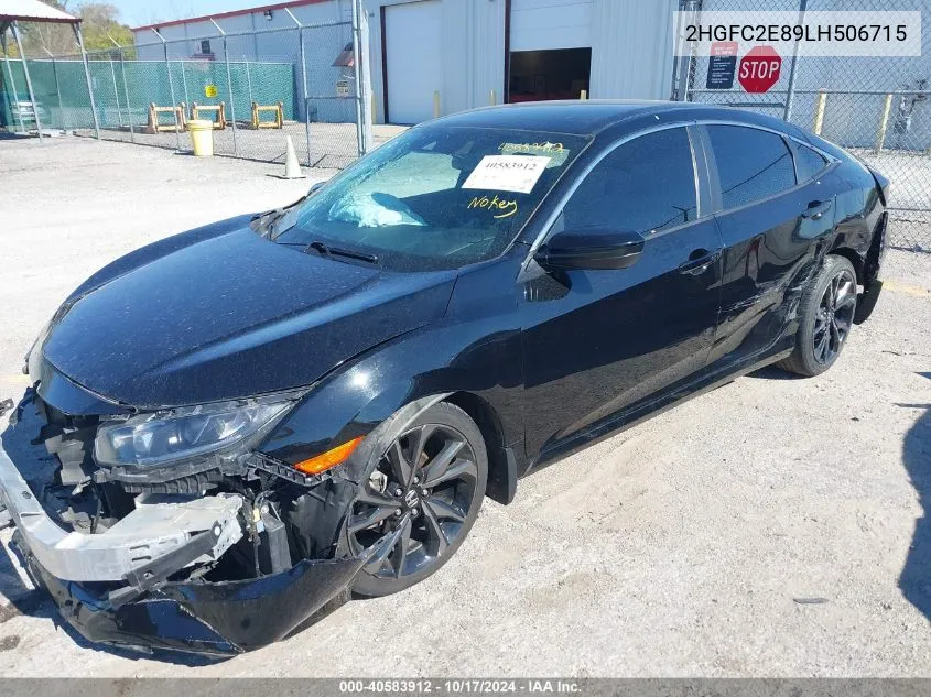 2020 Honda Civic Sport VIN: 2HGFC2E89LH506715 Lot: 40583912