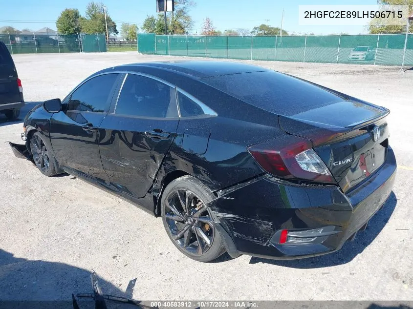 2020 Honda Civic Sport VIN: 2HGFC2E89LH506715 Lot: 40583912