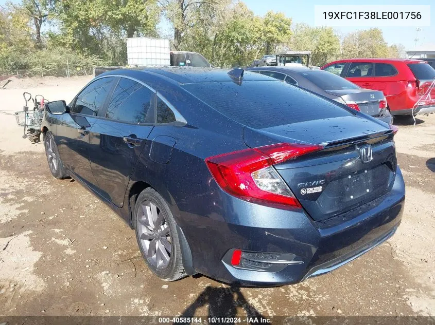 2020 Honda Civic Ex VIN: 19XFC1F38LE001756 Lot: 40585144