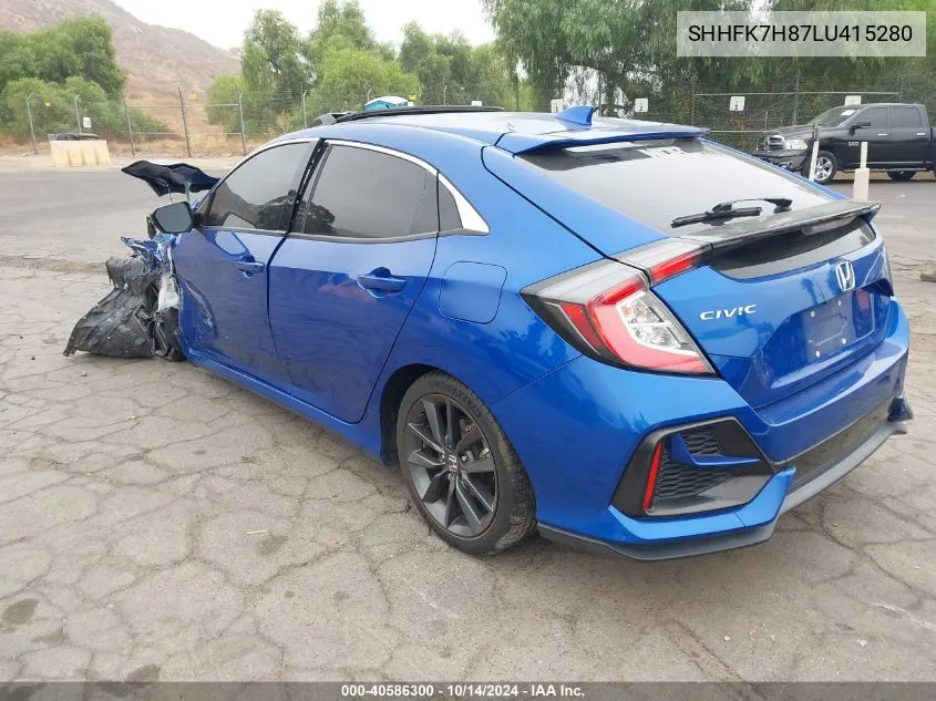 2020 Honda Civic Ex-L VIN: SHHFK7H87LU415280 Lot: 40586300