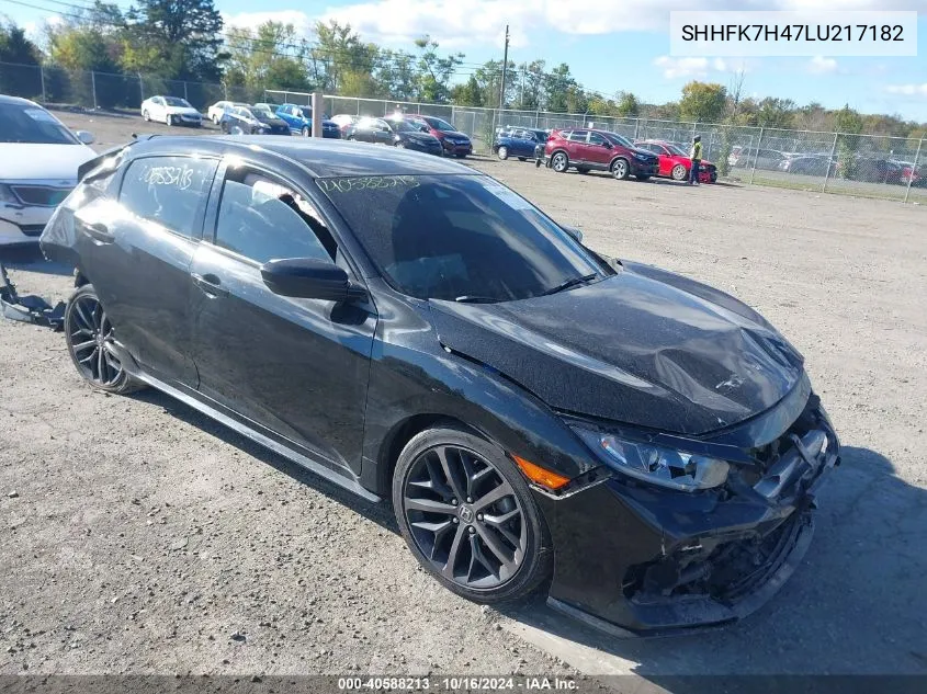 2020 Honda Civic Sport VIN: SHHFK7H47LU217182 Lot: 40588213