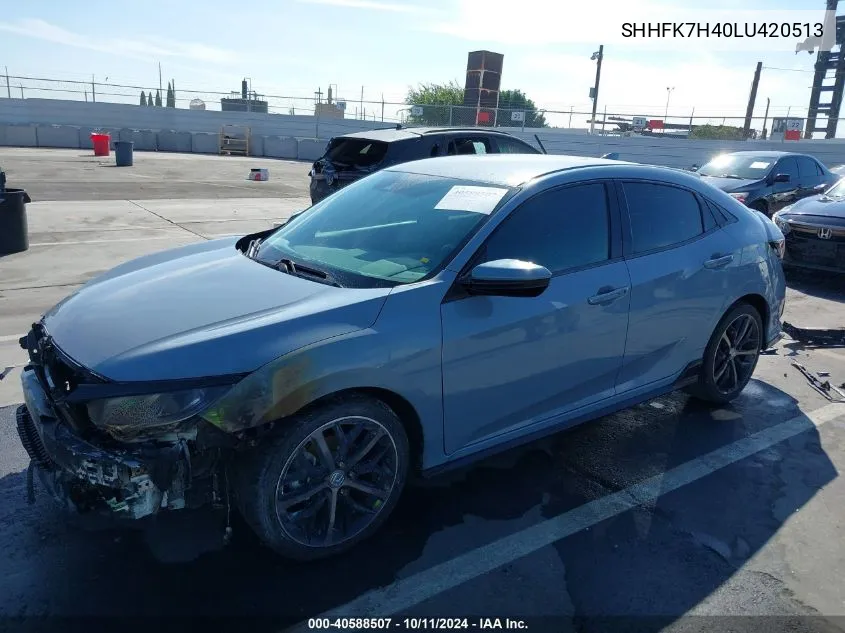 2020 Honda Civic Sport VIN: SHHFK7H40LU420513 Lot: 40588507