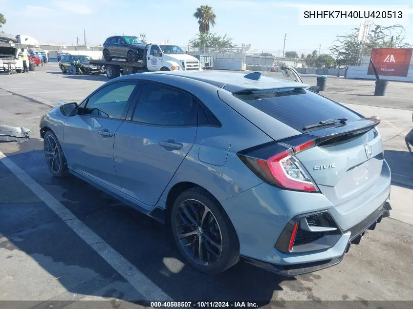 SHHFK7H40LU420513 2020 Honda Civic Sport