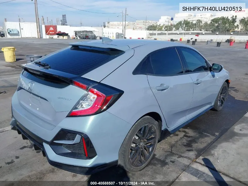 SHHFK7H40LU420513 2020 Honda Civic Sport