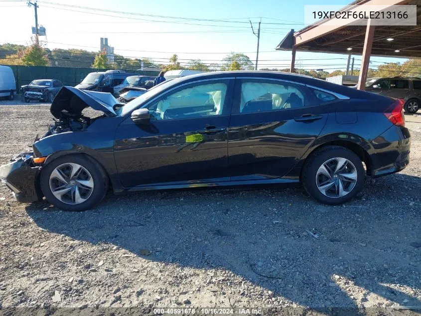 2020 Honda Civic Lx VIN: 19XFC2F66LE213166 Lot: 40591678