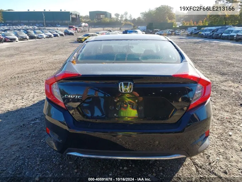 2020 Honda Civic Lx VIN: 19XFC2F66LE213166 Lot: 40591678