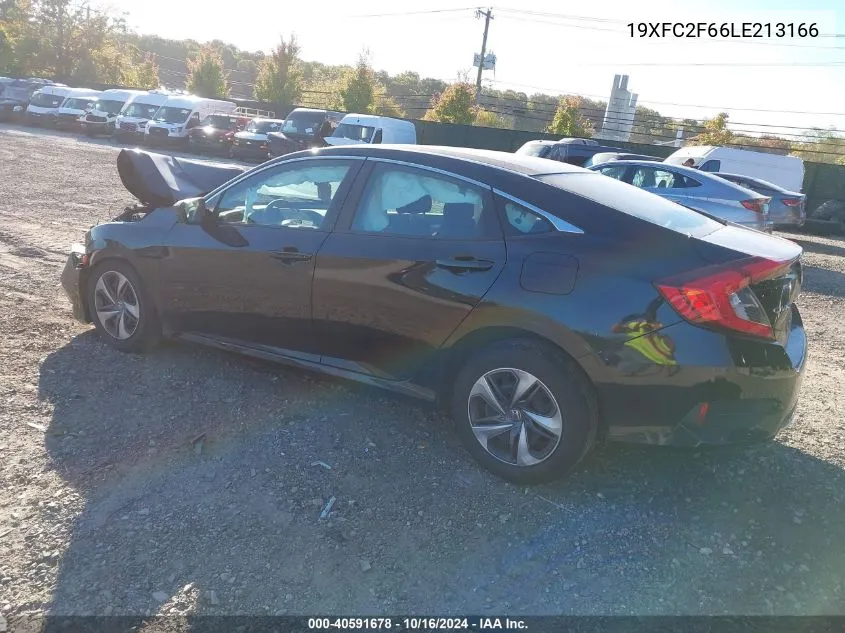 2020 Honda Civic Lx VIN: 19XFC2F66LE213166 Lot: 40591678