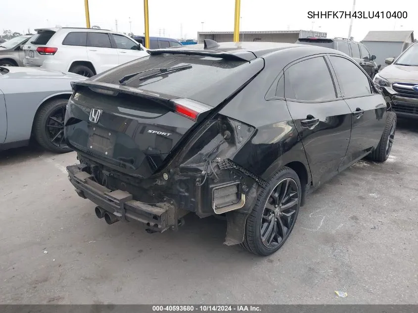 2020 Honda Civic Sport VIN: SHHFK7H43LU410400 Lot: 40593680