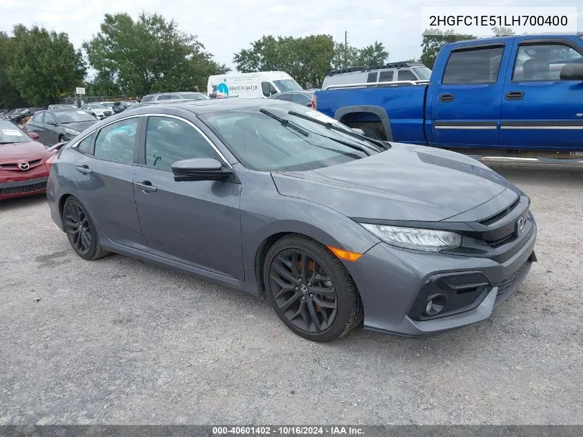 2020 Honda Civic Si Sedan VIN: 2HGFC1E51LH700400 Lot: 40601402