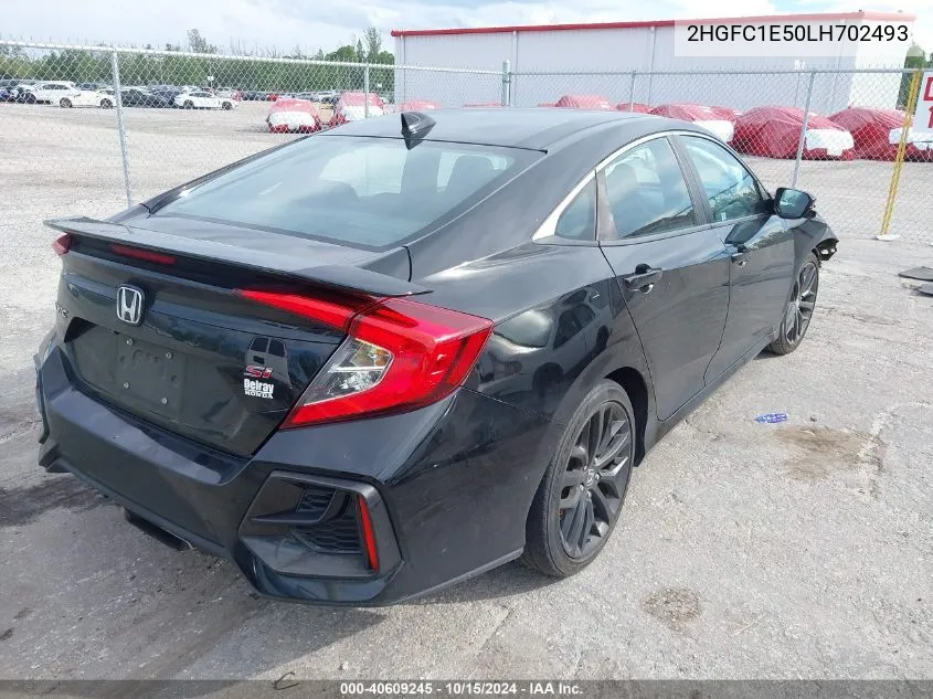 2020 Honda Civic Si Sedan VIN: 2HGFC1E50LH702493 Lot: 40609245