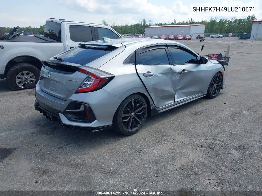 2020 Honda Civic Sport VIN: SHHFK7H49LU210671 Lot: 40614299