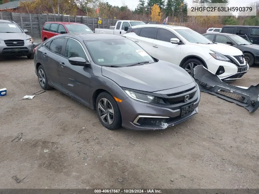 2020 Honda Civic Lx VIN: 2HGFC2F63LH590379 Lot: 40617567